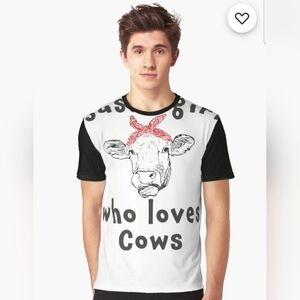 Redbubble Custom Cute Just a girl who loves cows Graphic T-Shirt